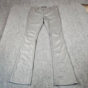 Serenede Mens Stacked Pant Grey Faux Leather Slim Flare Streetwear Size‎ 32